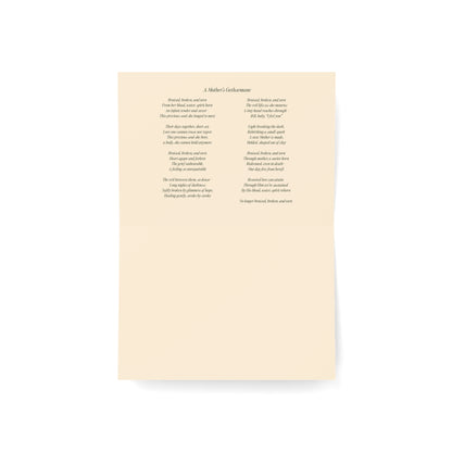 A Mother's Gethsemane Greeting Card with Poem - (Single or Bulk Packs)