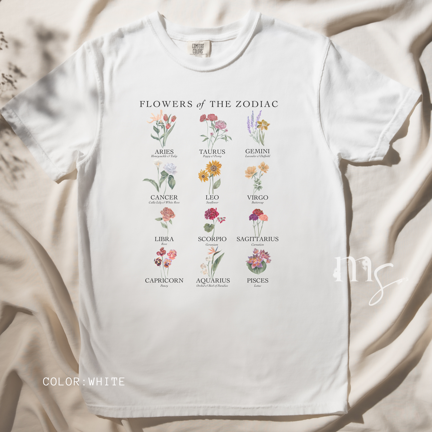 Astrology Flower Garden T-shirt