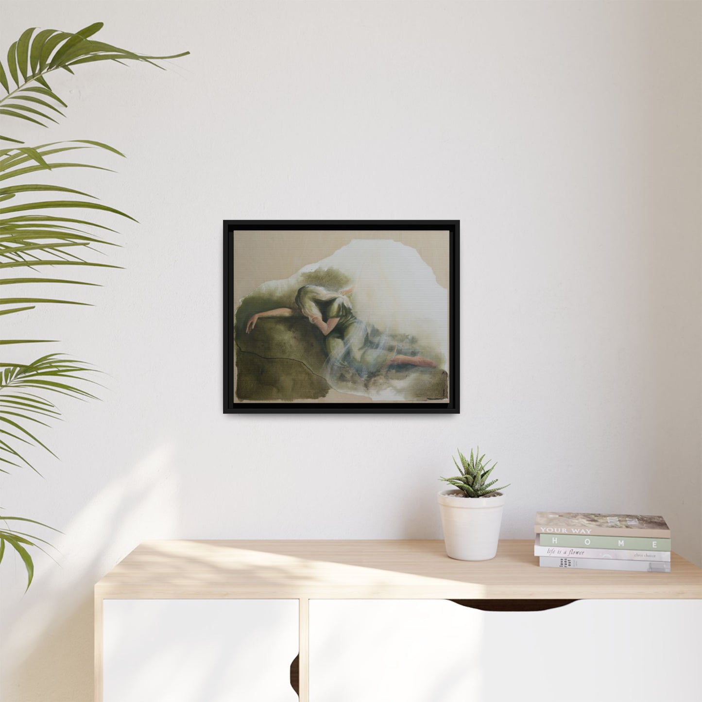 "A Mother's Gethsemane" — Framed Canvas Art Print