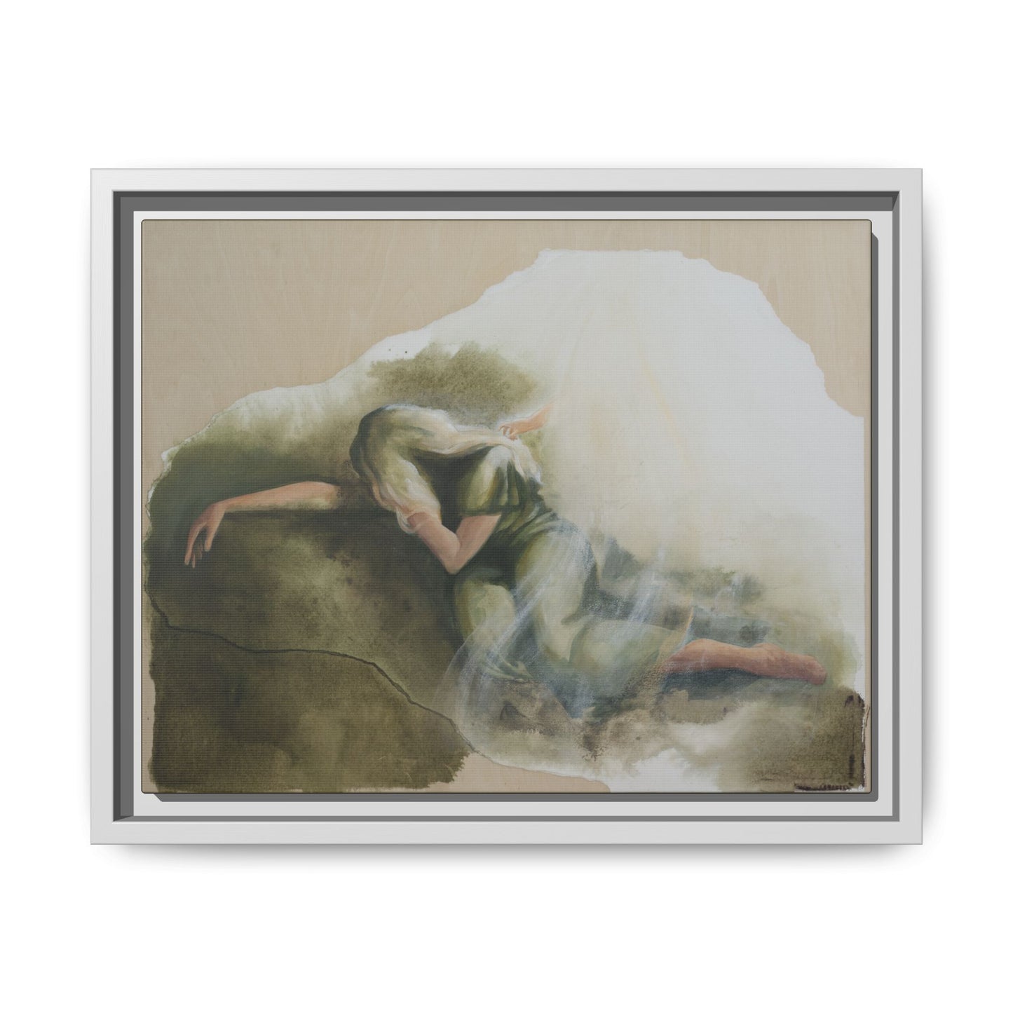 "A Mother's Gethsemane" — Framed Canvas Art Print