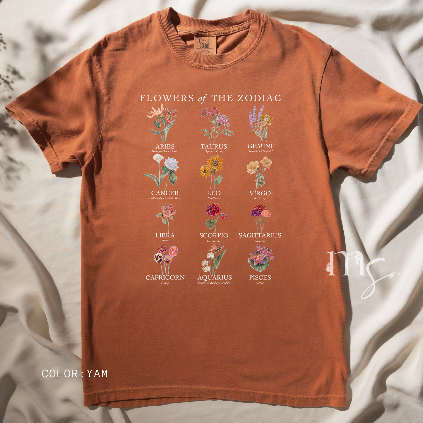 Astrology Flower Garden T-shirt