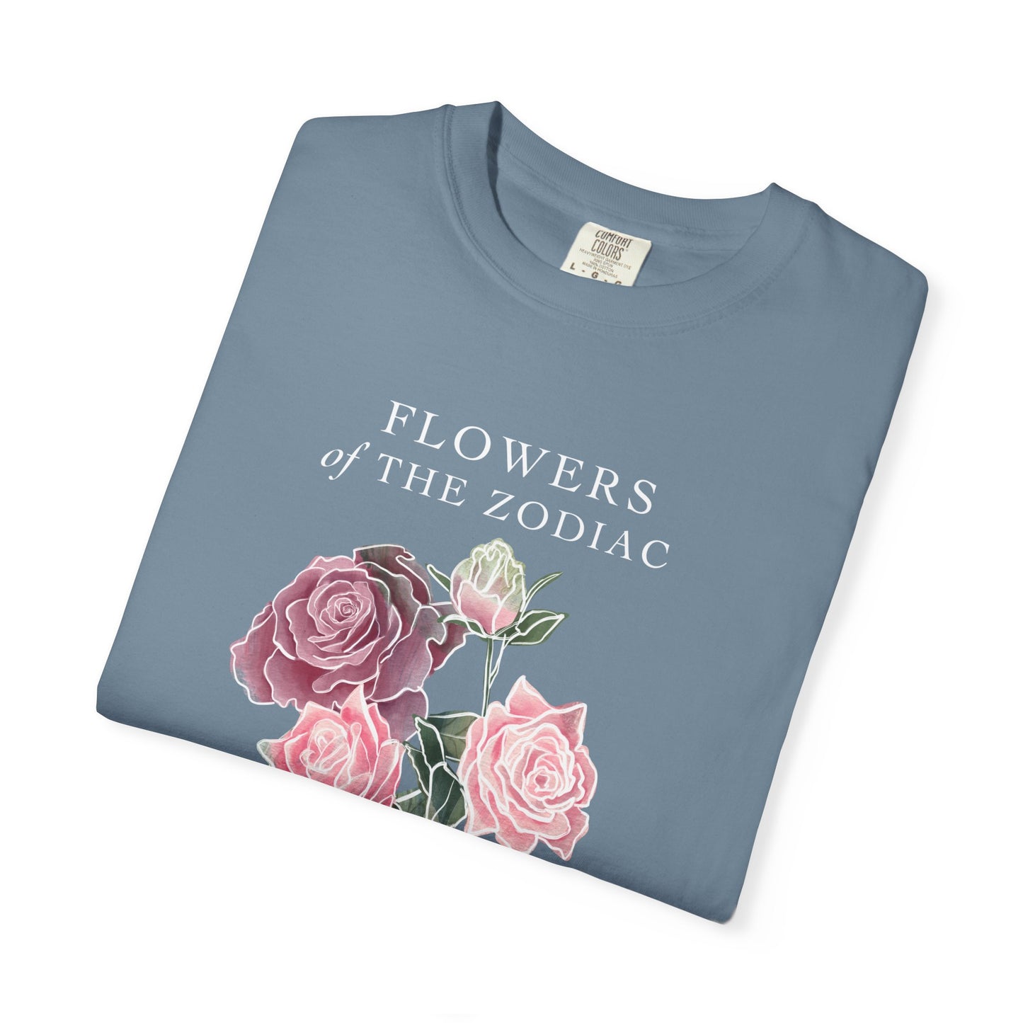 Libra Floral T-Shirt – Pink Rose – Astrology T-Shirt