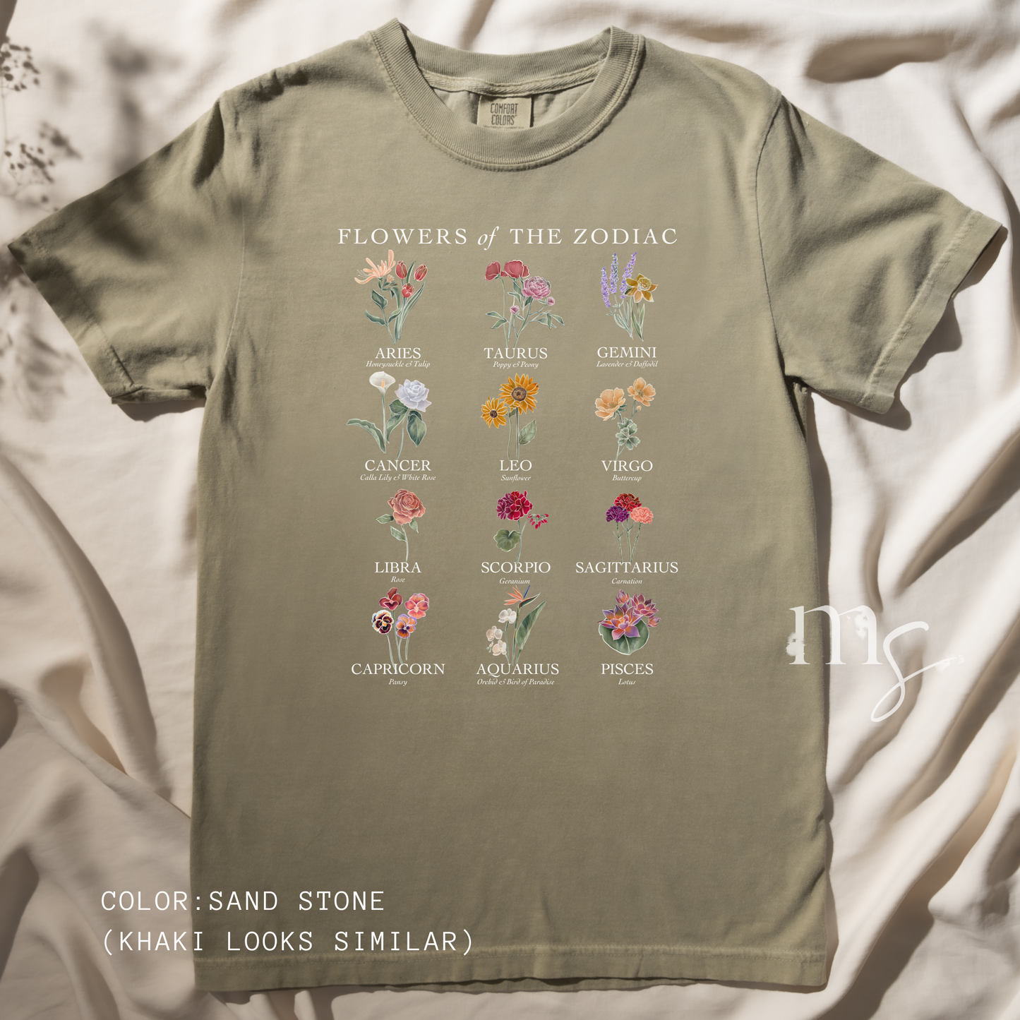 Astrology Flower Garden T-shirt