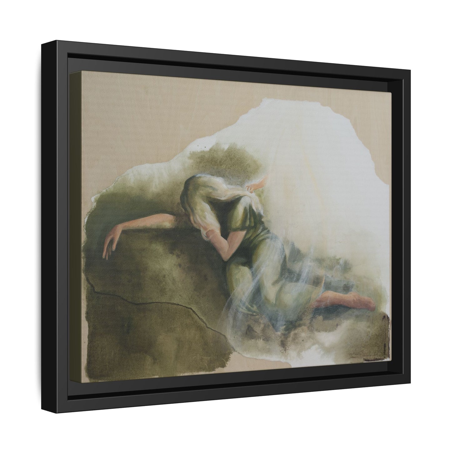 "A Mother's Gethsemane" — Framed Canvas Art Print