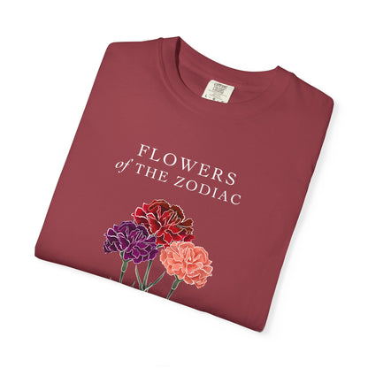 Sagittarius Floral T-Shirt – Carnation – Astrology T-Shirt