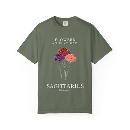 Sagittarius Floral T-Shirt – Carnation – Astrology T-Shirt