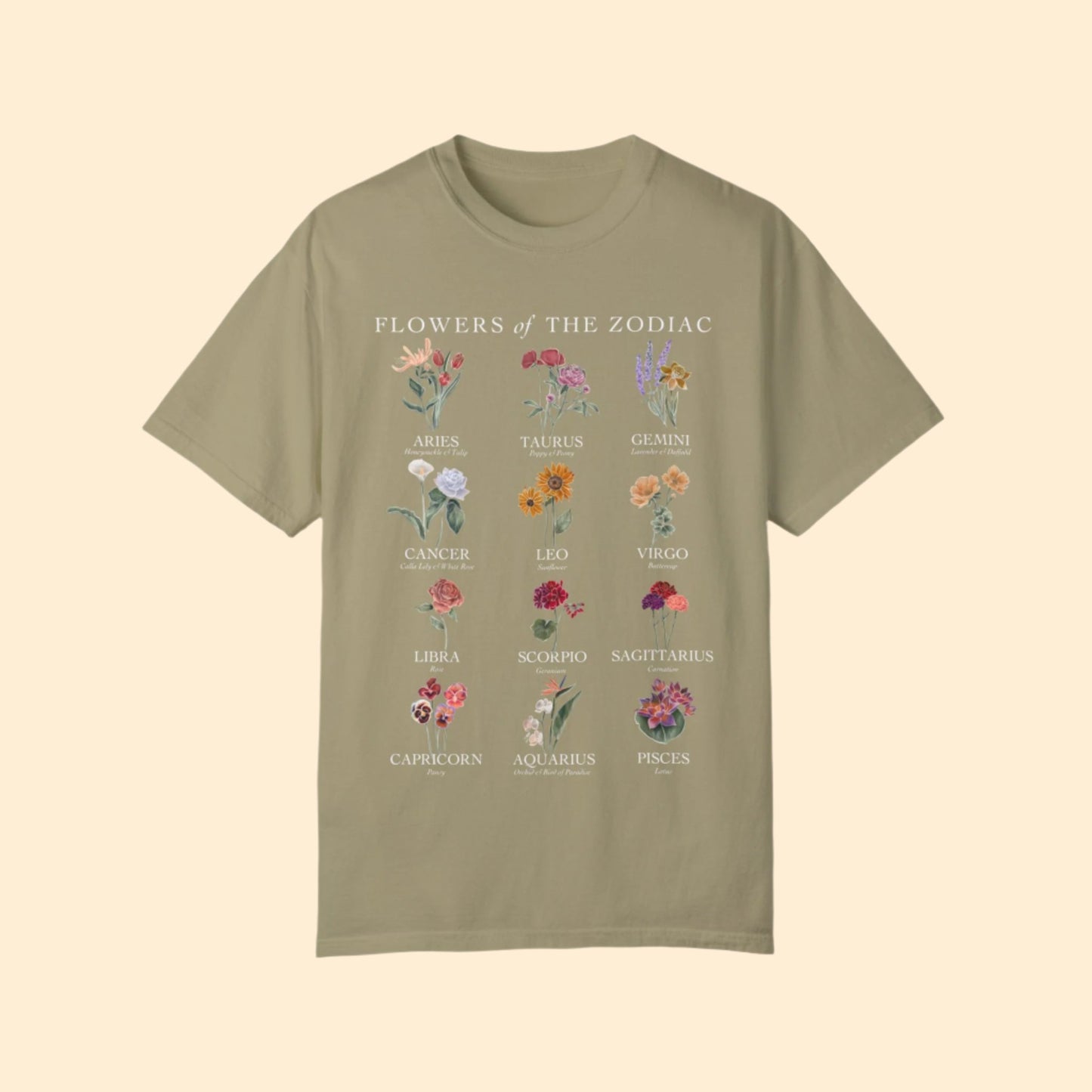 Astrology Flower Garden T-shirt