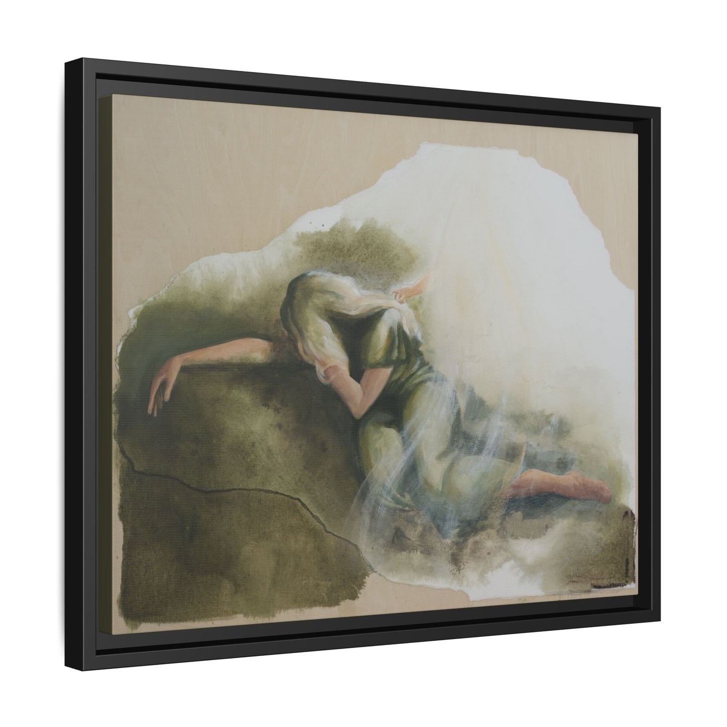 "A Mother's Gethsemane" — Framed Canvas Art Print