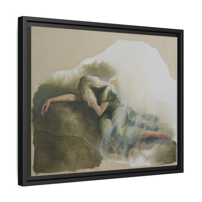 "A Mother's Gethsemane" — Framed Canvas Art Print