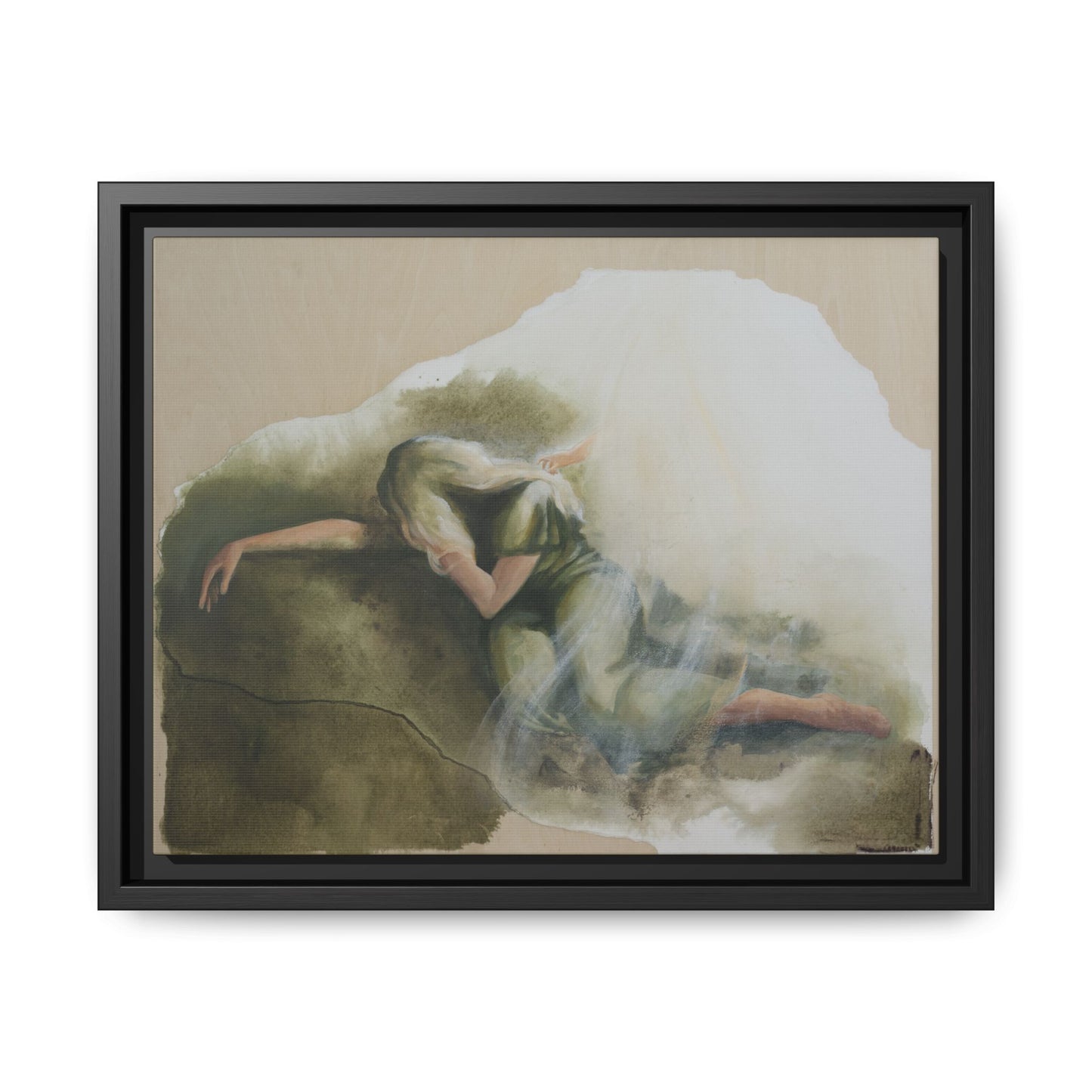 "A Mother's Gethsemane" — Framed Canvas Art Print