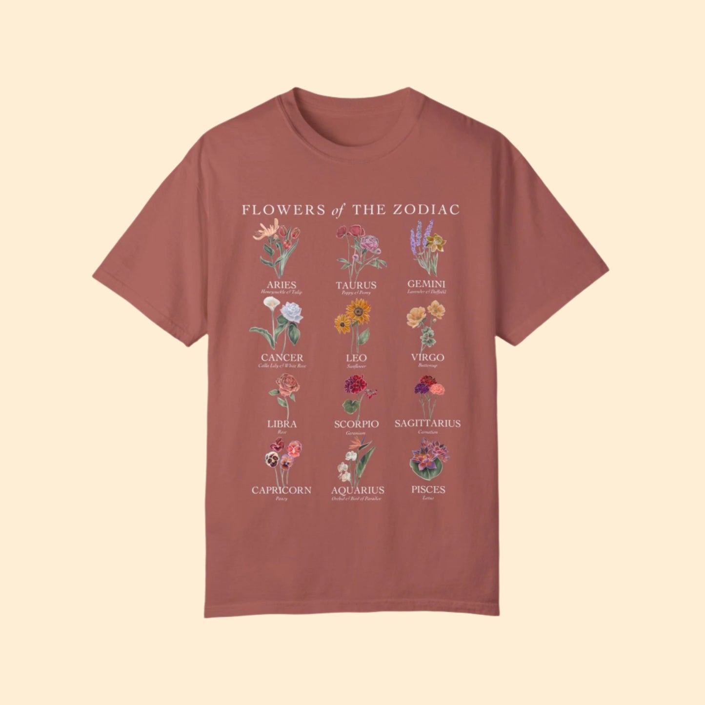 Astrology Flower Garden T-shirt