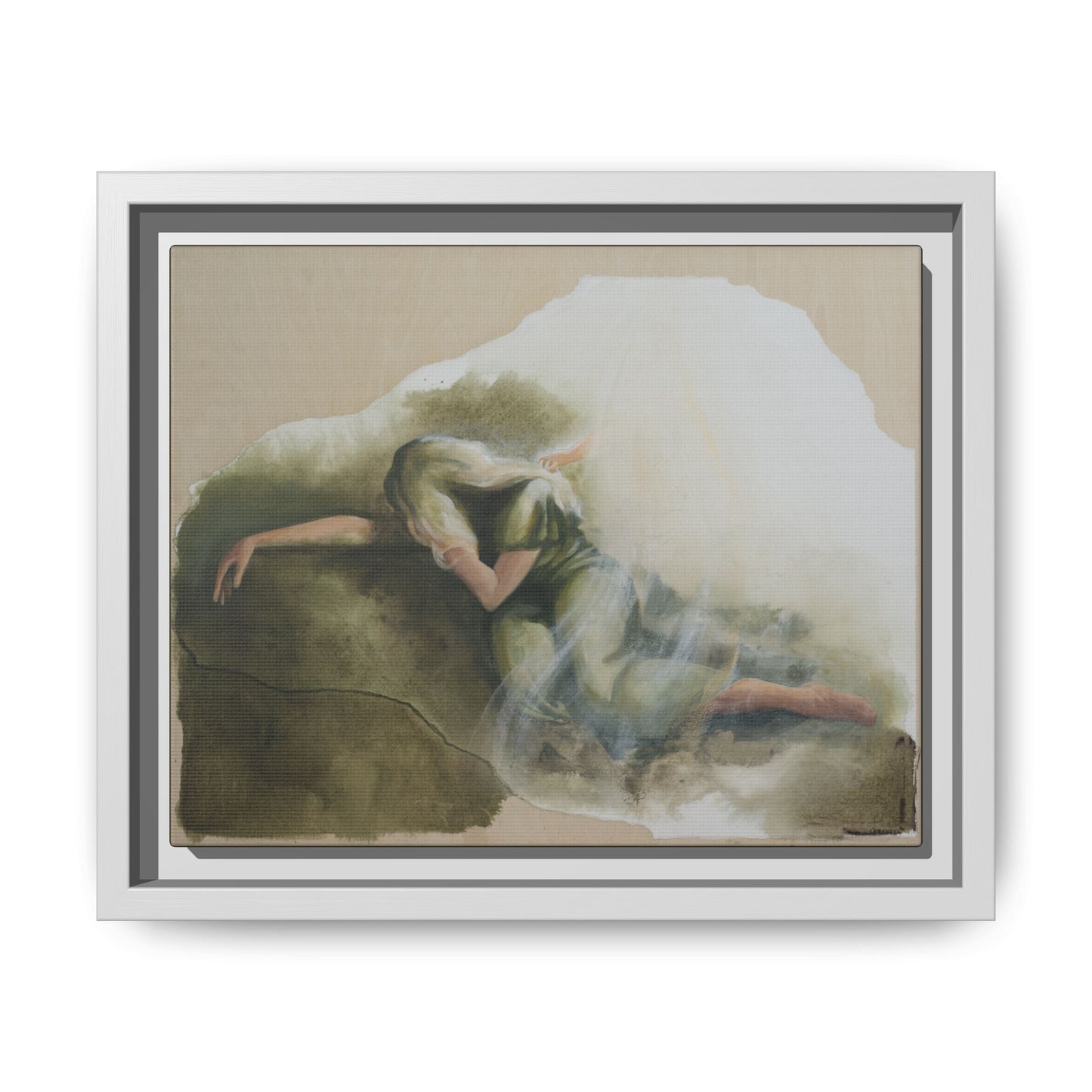 "A Mother's Gethsemane" — Framed Canvas Art Print