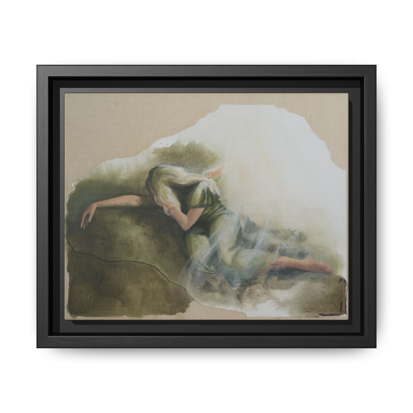 "A Mother's Gethsemane" — Framed Canvas Art Print