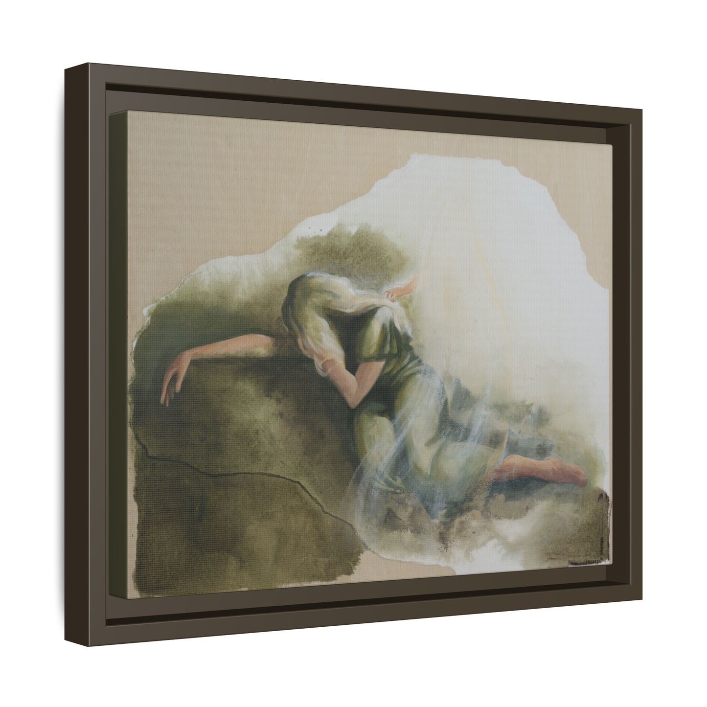 "A Mother's Gethsemane" — Framed Canvas Art Print