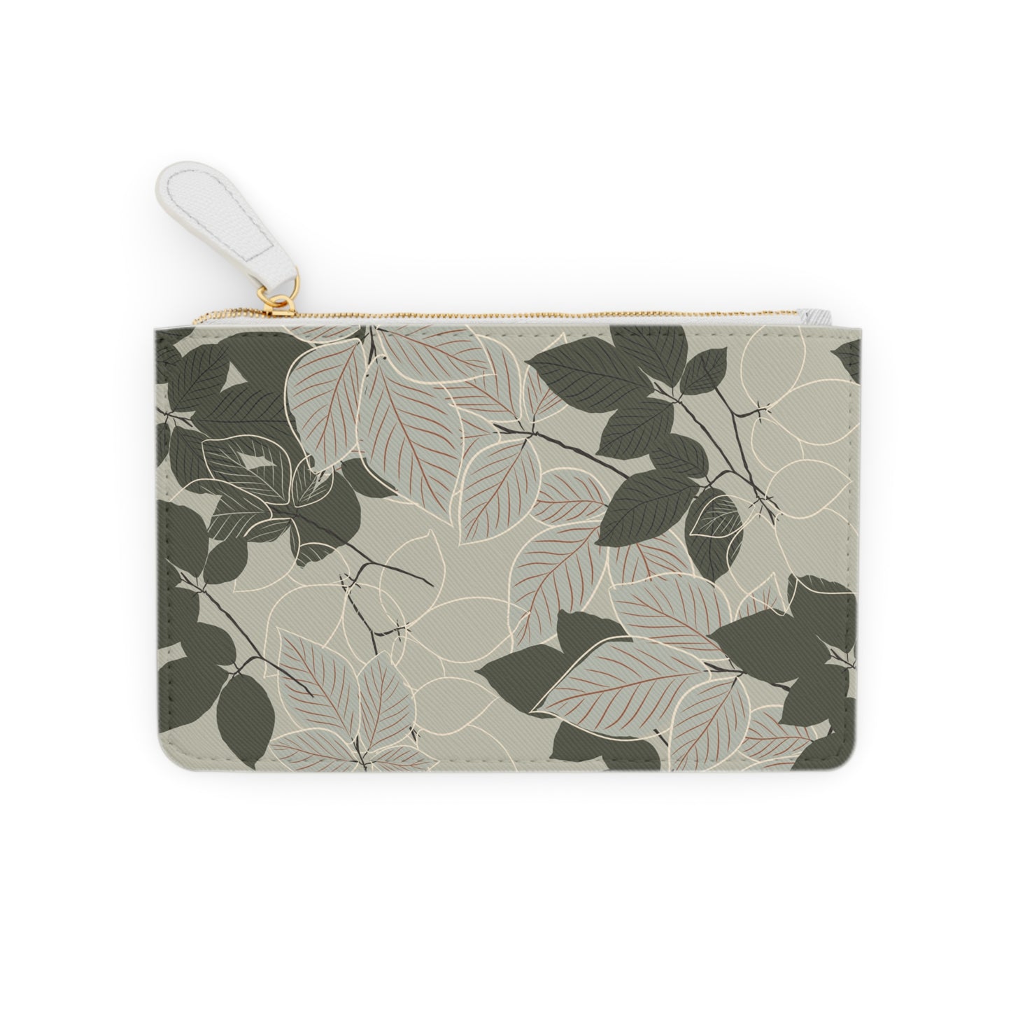 Green Leaves Mini Clutch Bag — Small Leaf Print Wristlet