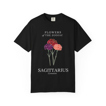 Sagittarius Floral T-Shirt – Carnation – Astrology T-Shirt