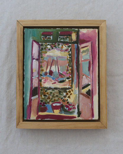 The (Subtle) Open Window after Matisse | Original Fine Art Framed 8x10 Landscape Painting