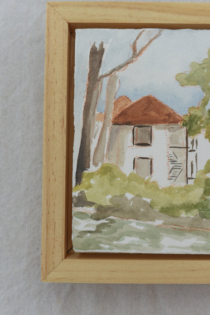 Cottage in the Trees | Original Fine Art Framed 5x7 Landscape Painting