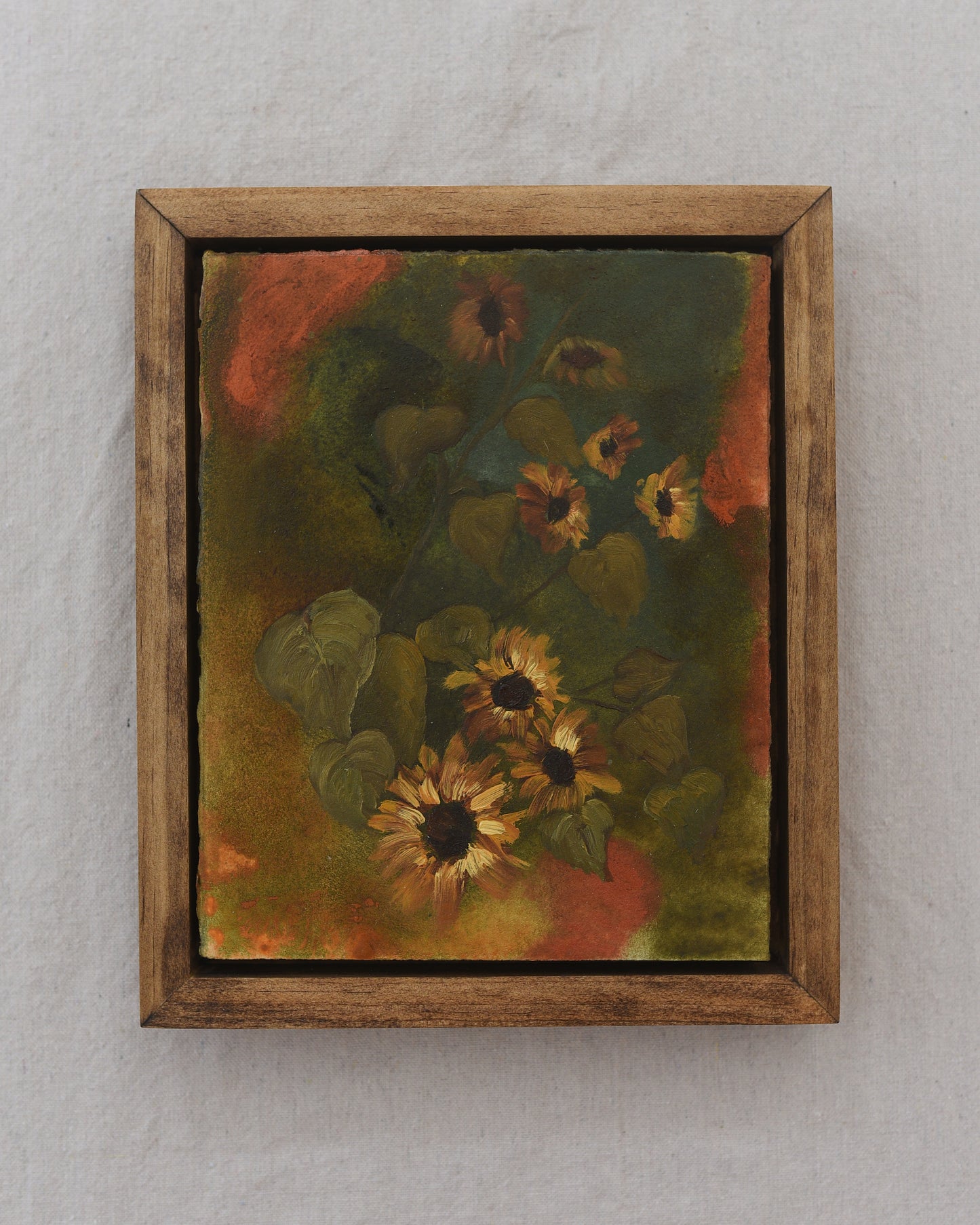 Autumn Sunflowers | Original Fine Art Framed 8x10 Floral Painting