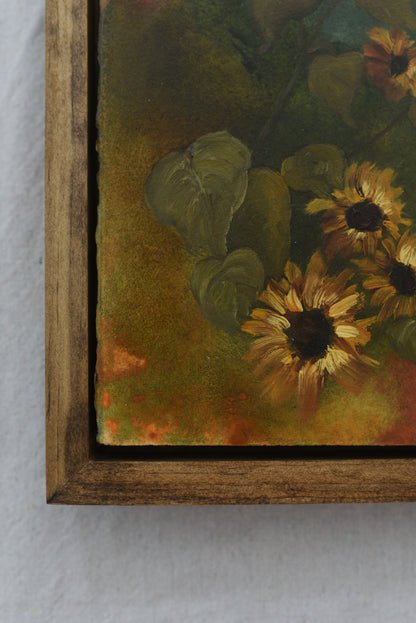 Autumn Sunflowers | Original Fine Art Framed 8x10 Floral Painting