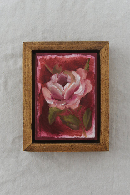 Elegant Bloom | Original Fine Art Framed 5x7 Floral Painting