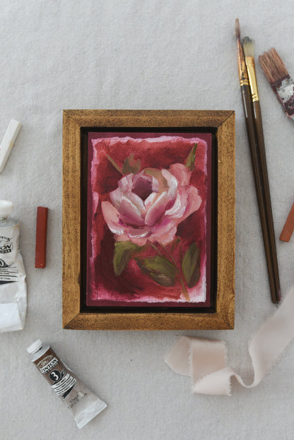 Elegant Bloom | Original Fine Art Framed 5x7 Floral Painting