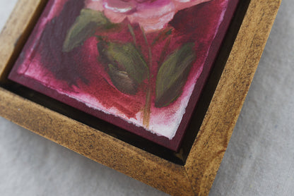 Elegant Bloom | Original Fine Art Framed 5x7 Floral Painting