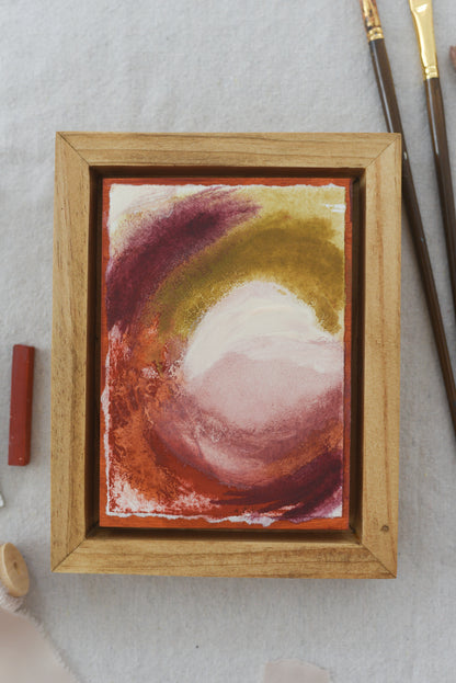 Daydream | Original Fine Art Framed 5x7 Intuitive Abstract Painting