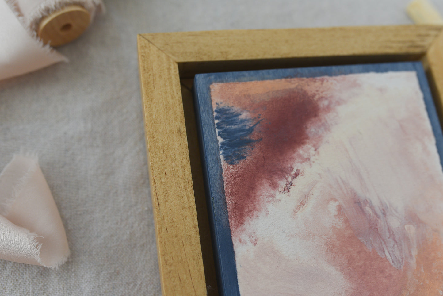 Sweet dreams | Original Fine Art Framed 5x7 Intuitive Abstract Painting