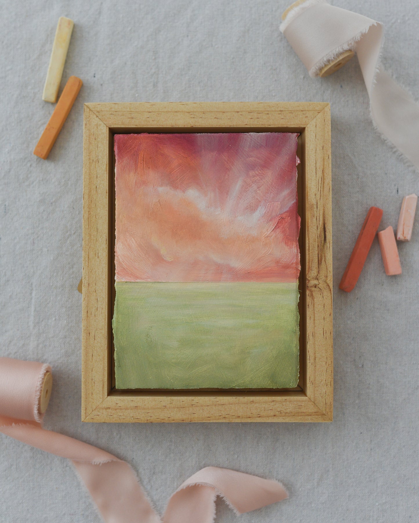 Radiant Dawn | Original Fine Art Framed 5x7 Landscape Painting