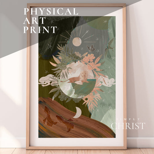 Creation Day 7 | Creationism Art Print | Minimalistic Jesus Art | Christianity Gift | Christianity Art Print | Creation of the Earth Art