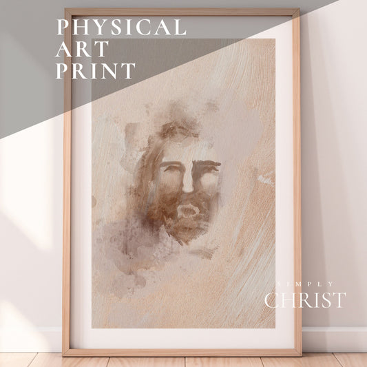 Jesus Watercolor Painting Modern Christian Physical Art Print | Minimalist Jesus Art Print Christianity Gift for Christian Homes Jesus Art