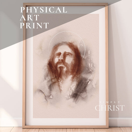 Jesus Painting Jesus Christ Looking to Heaven Christian Wall Art Print | Handdrawn Jesus Art | Modern Christ Art | Minimalistic Jesus Art