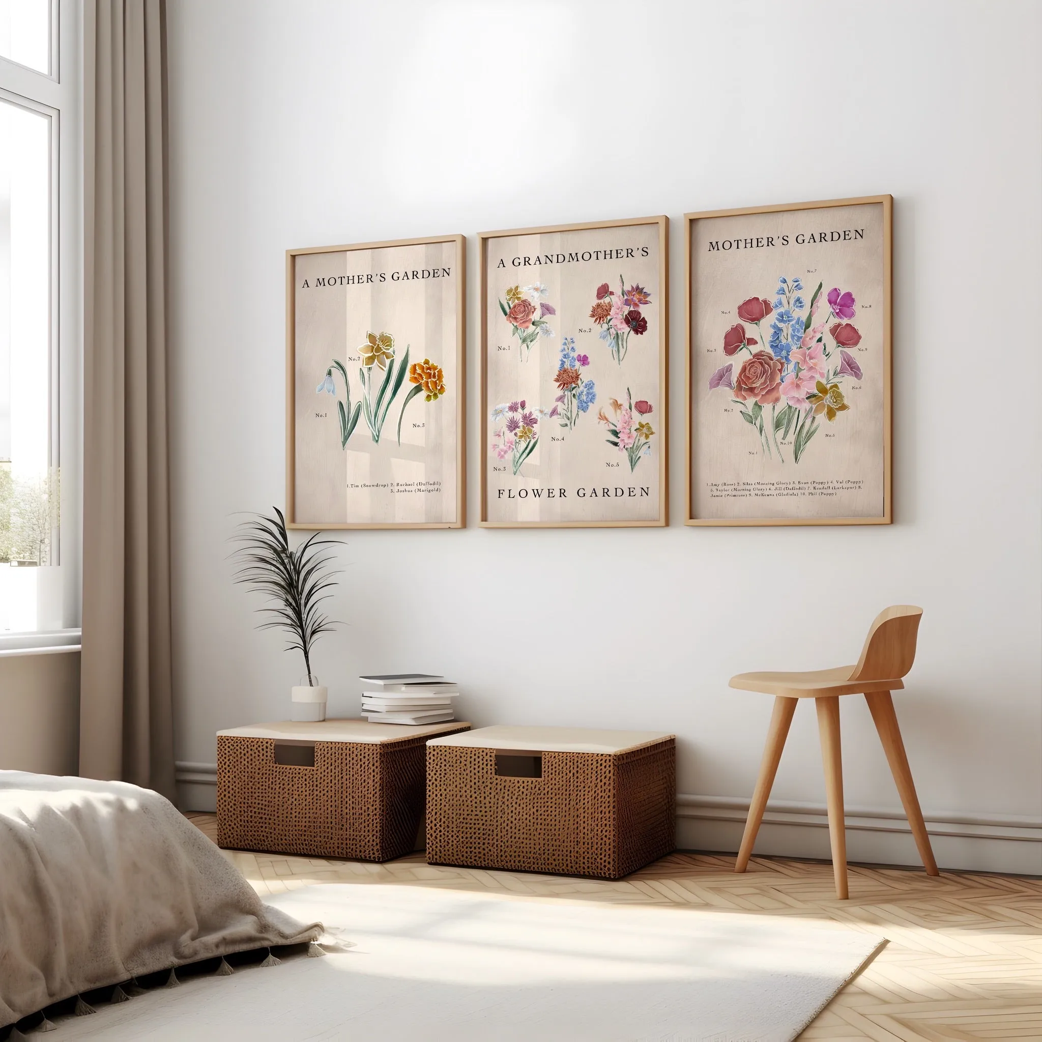 A Mother's Garden Personalized Prints, view 6 of 10: A Mother's Garden is a custom piece: your family drawn as flowers, one bloom for each person.