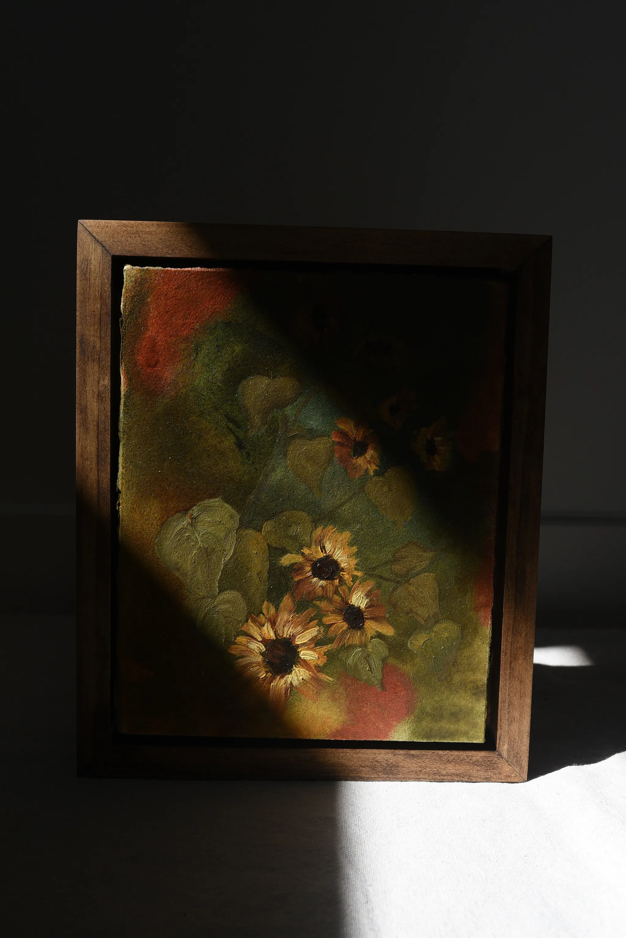 Autumn Sunflowers, view 3 of 8: A mixed media artwork that celebrates the warmth and richness of the autumn season.