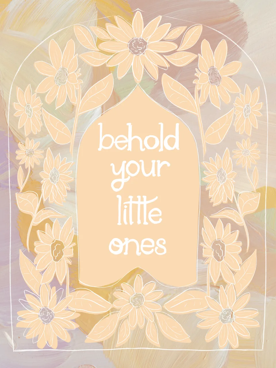 Behold Your Little Ones Scripture, the full artwork.