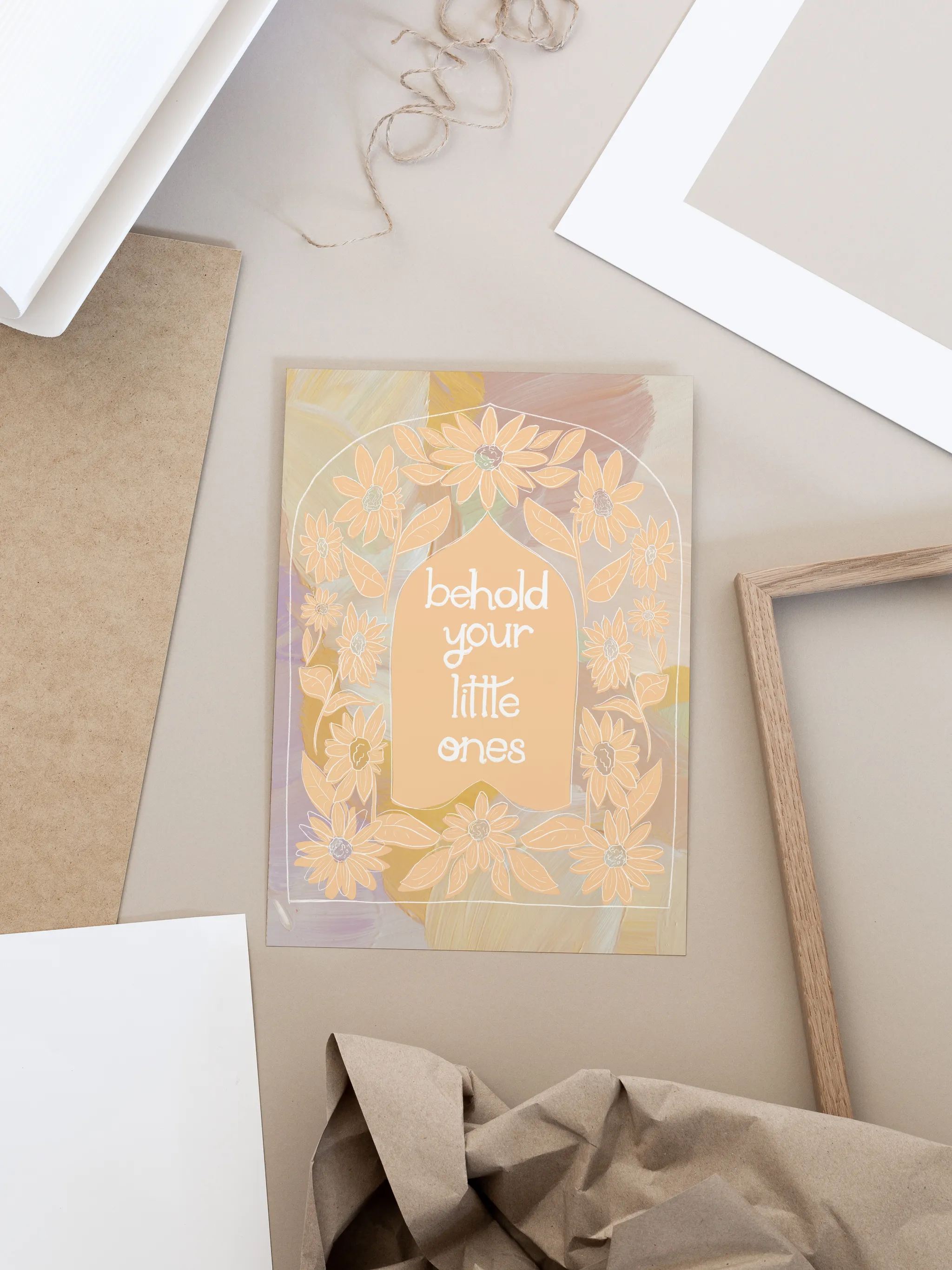 Behold Your Little Ones Scripture, shown as a print.