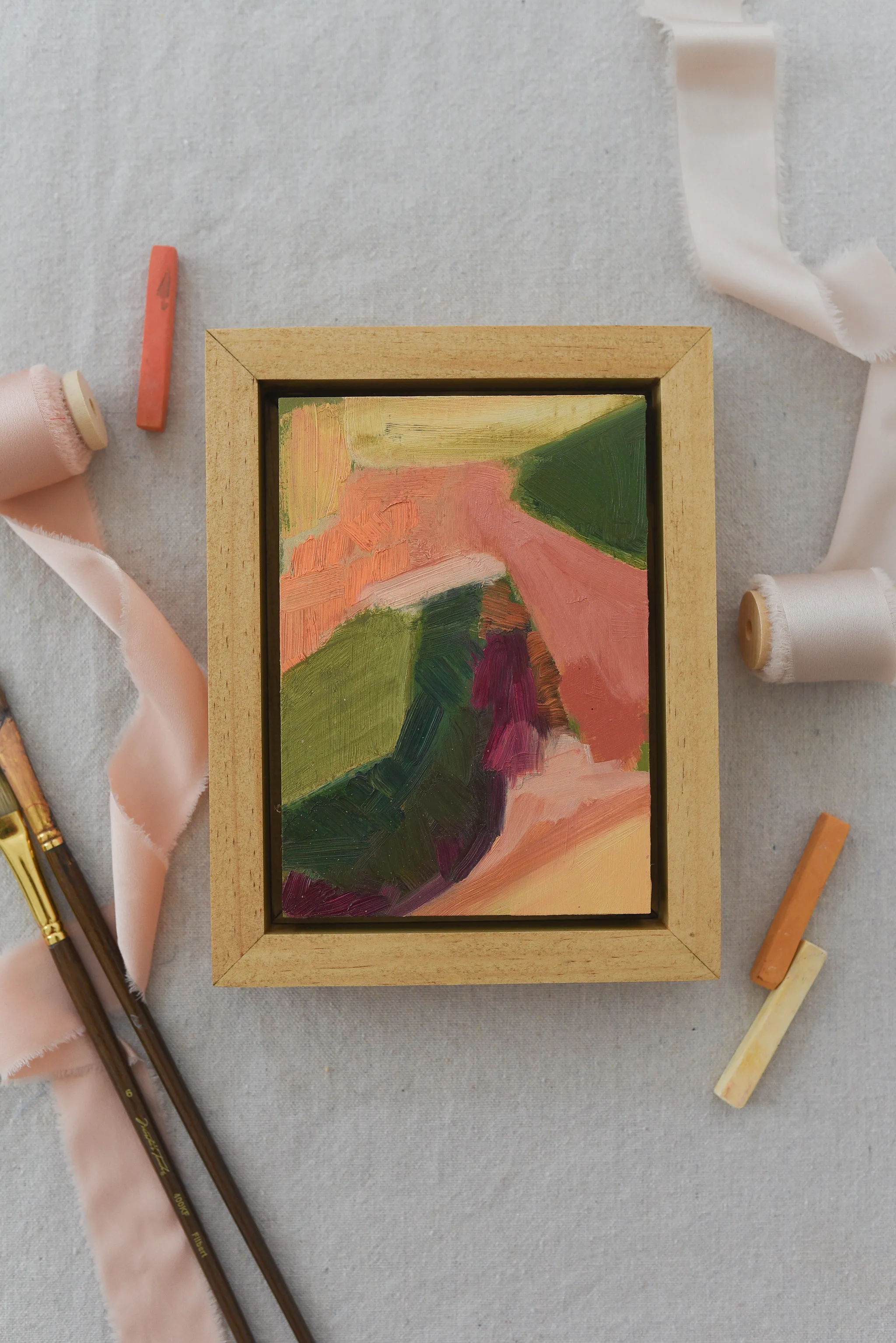 Unique shapes of textured color in oil.