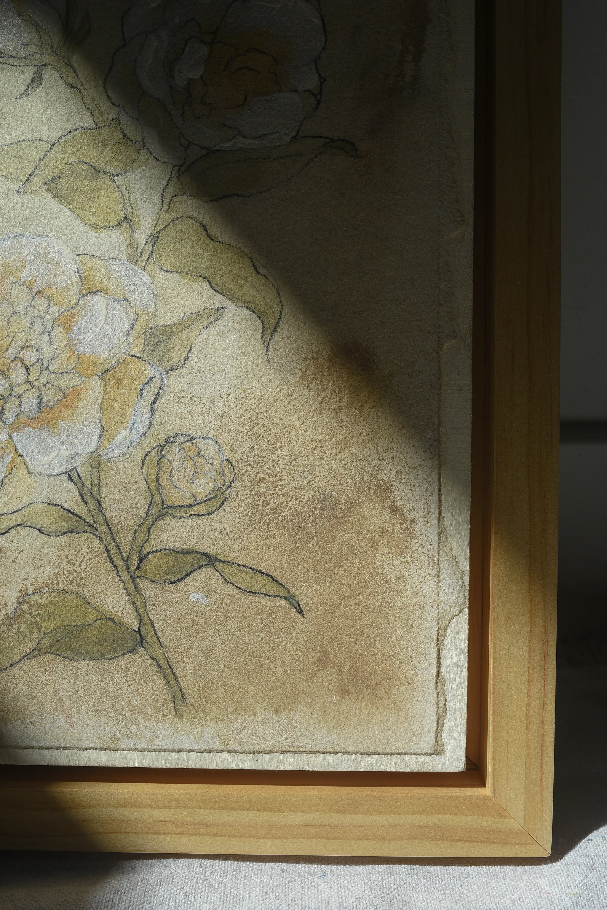 Gentle Bloom, view 10 of 13: this earthy-toned sketch of peonies and roses captures simplicity and elegance, with soft taupes, light greens, and whites.
