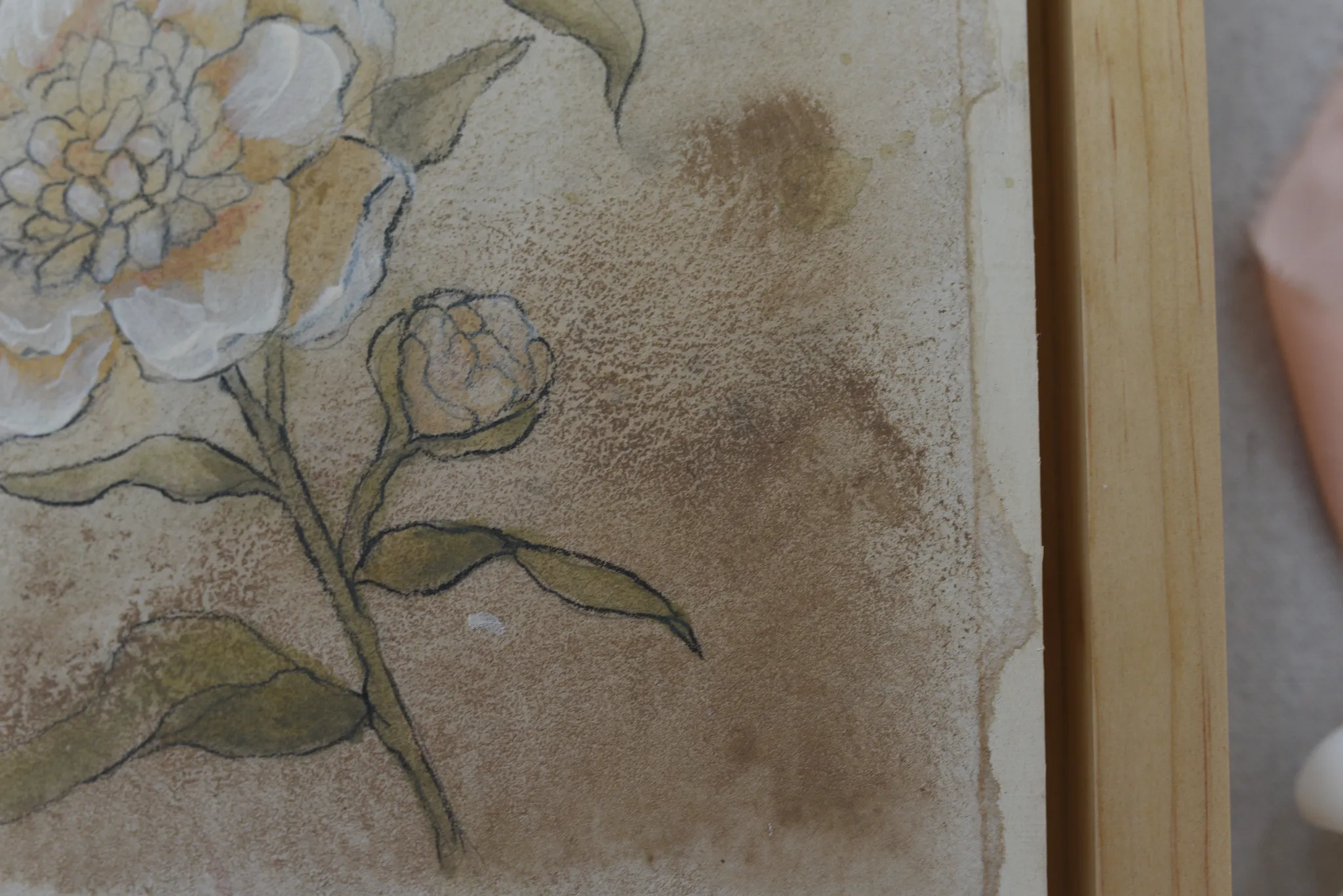Gentle Bloom, view 2 of 13: this earthy-toned sketch of peonies and roses captures simplicity and elegance, with soft taupes, light greens, and whites.