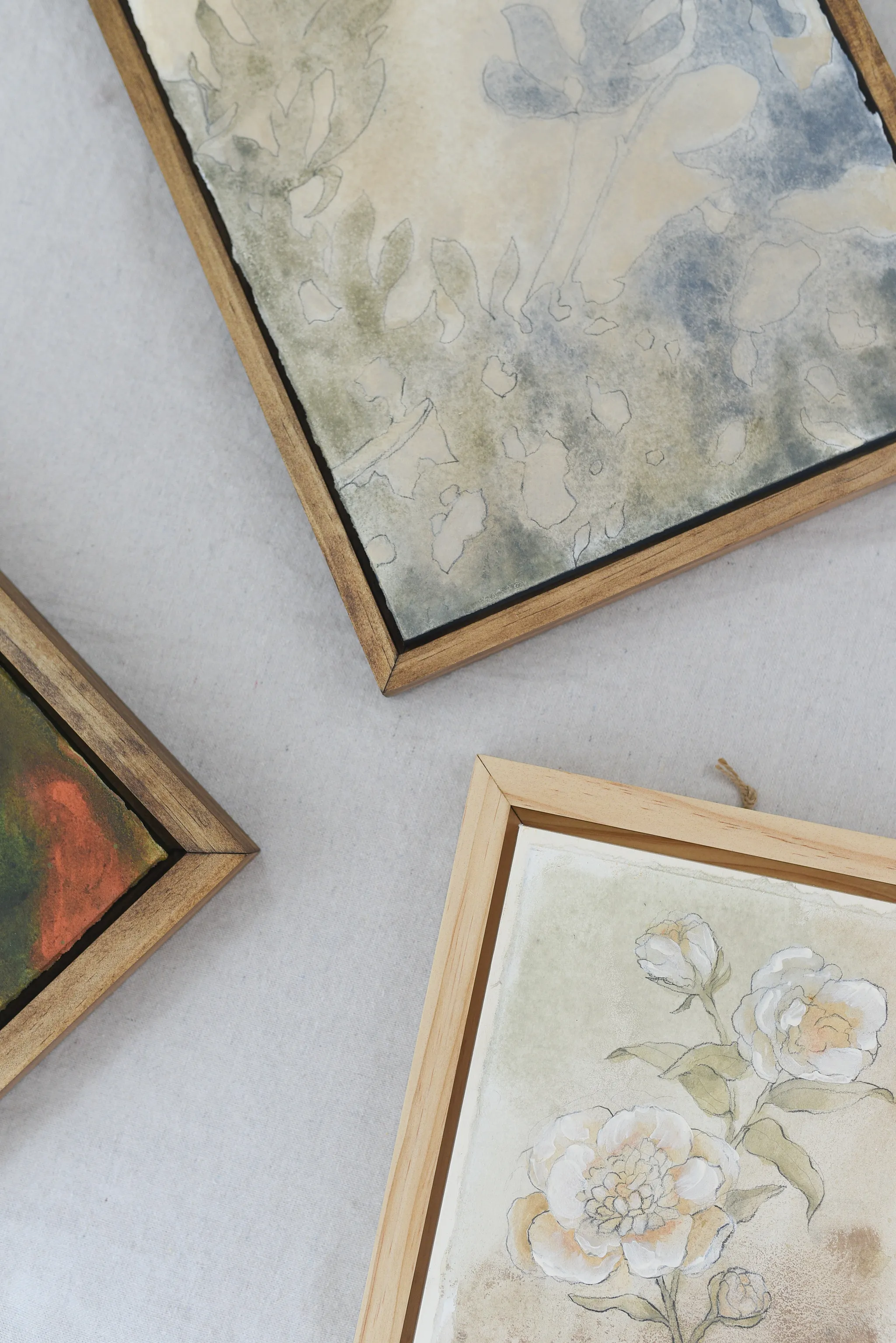 Gentle Bloom, view 8 of 13: this earthy-toned sketch of peonies and roses captures simplicity and elegance, with soft taupes, light greens, and whites.