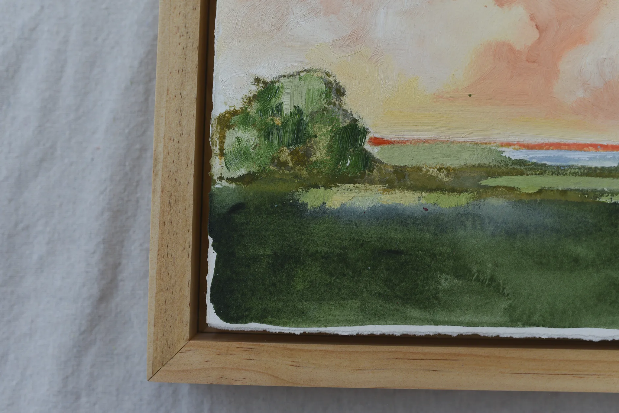 Hope horizon, view 2 of 10: **Hope Horizon** presents a vibrant landscape where warm, puffy clouds painted in soft peaches and radiant yellows dance across the sky, casting a.