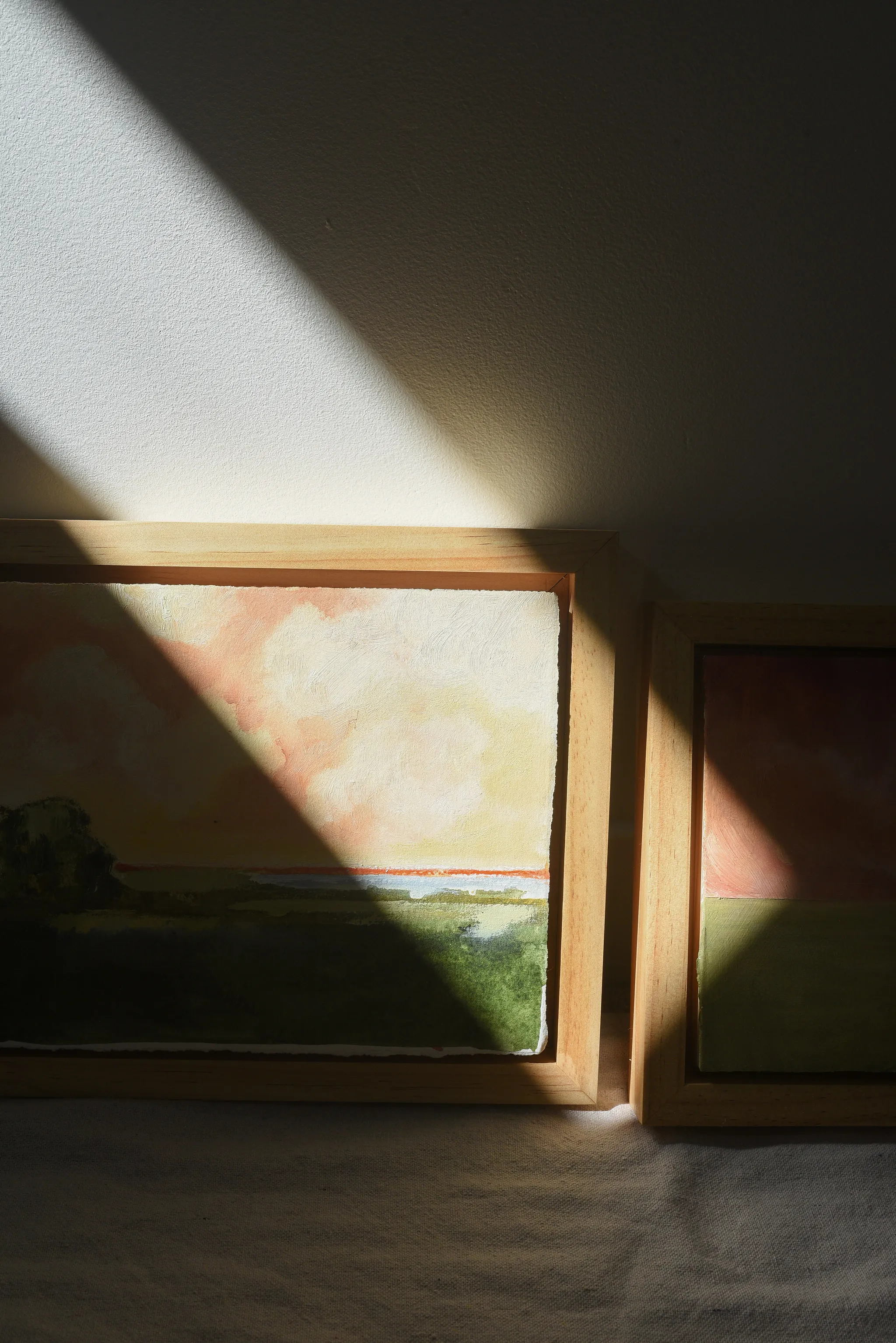 Hope horizon, view 3 of 10: **Hope Horizon** presents a vibrant landscape where warm, puffy clouds painted in soft peaches and radiant yellows dance across the sky, casting a.