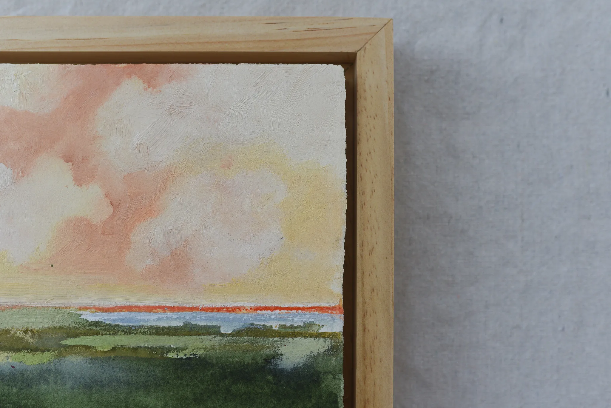 Hope horizon, view 6 of 10: **Hope Horizon** presents a vibrant landscape where warm, puffy clouds painted in soft peaches and radiant yellows dance across the sky, casting a.