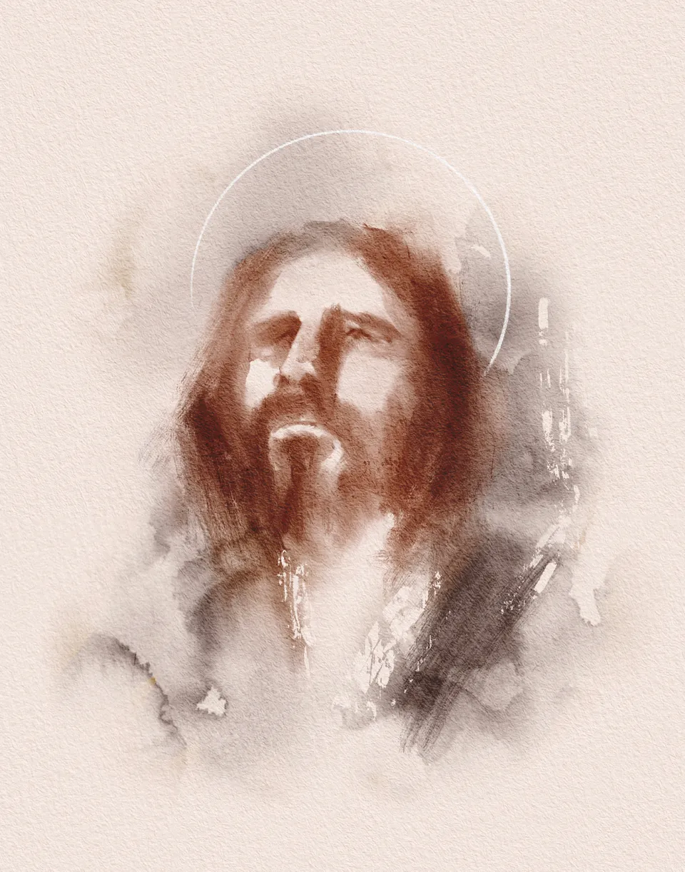 Jesus Christ Looking to Heaven, the full artwork.