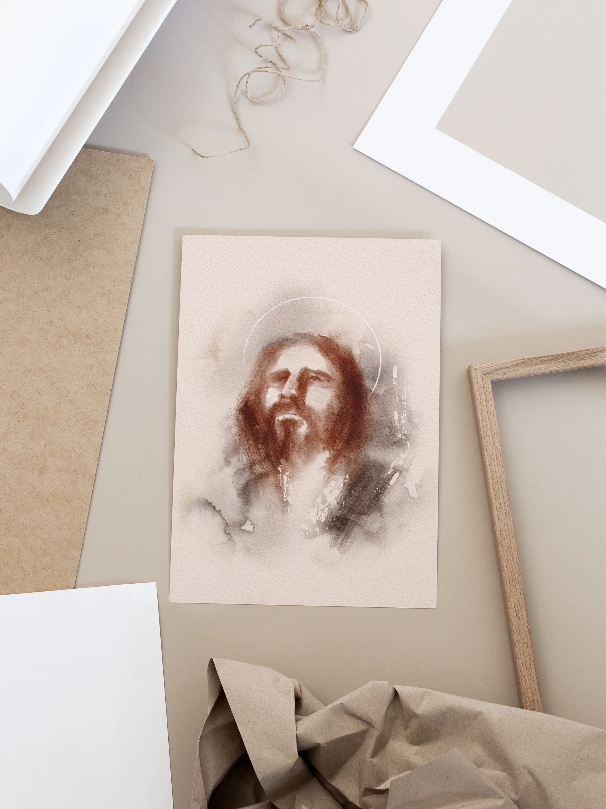 Jesus Christ Looking to Heaven, shown as a print.