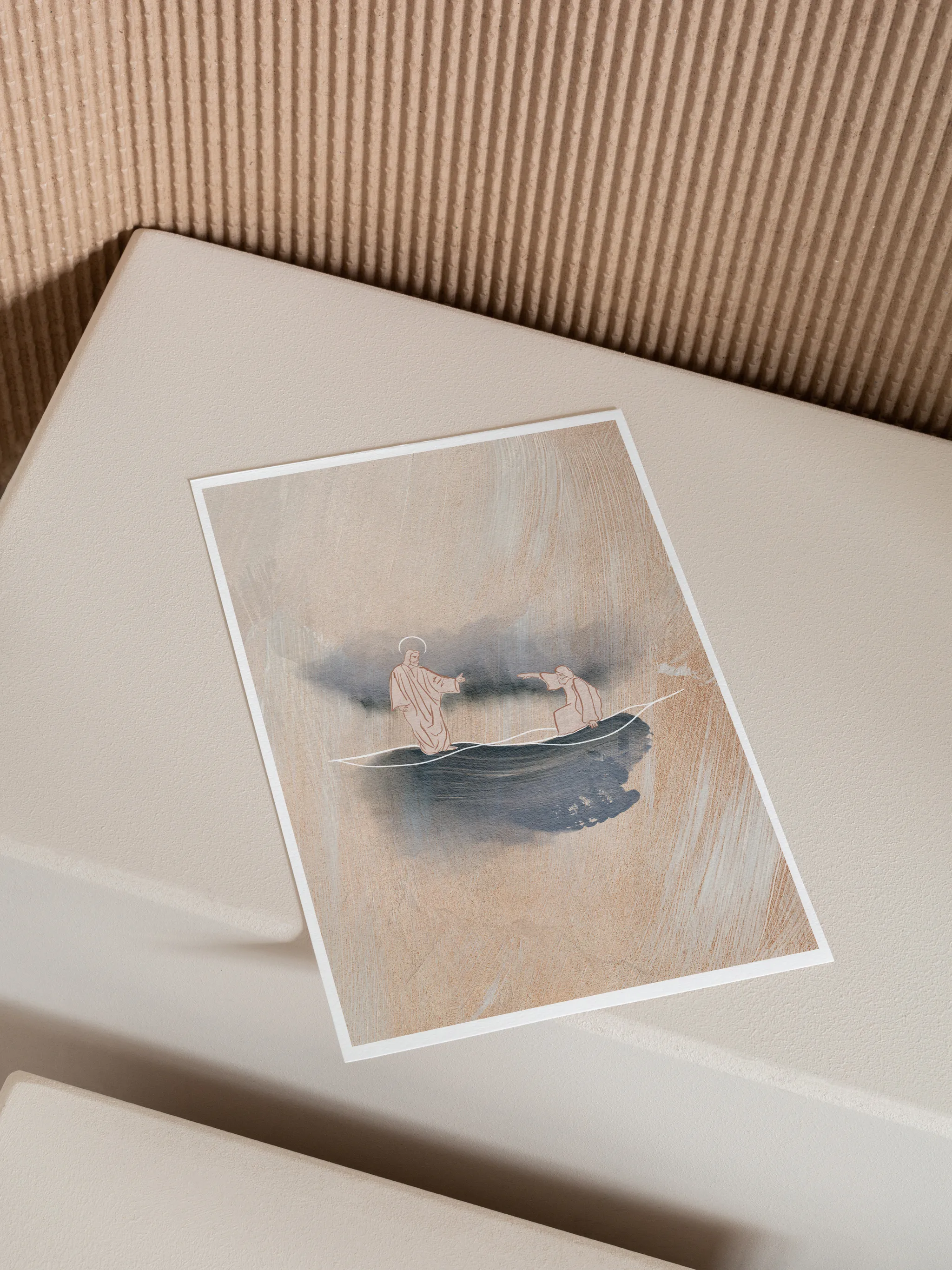 Jesus Christ Walking on Water, shown as a print.