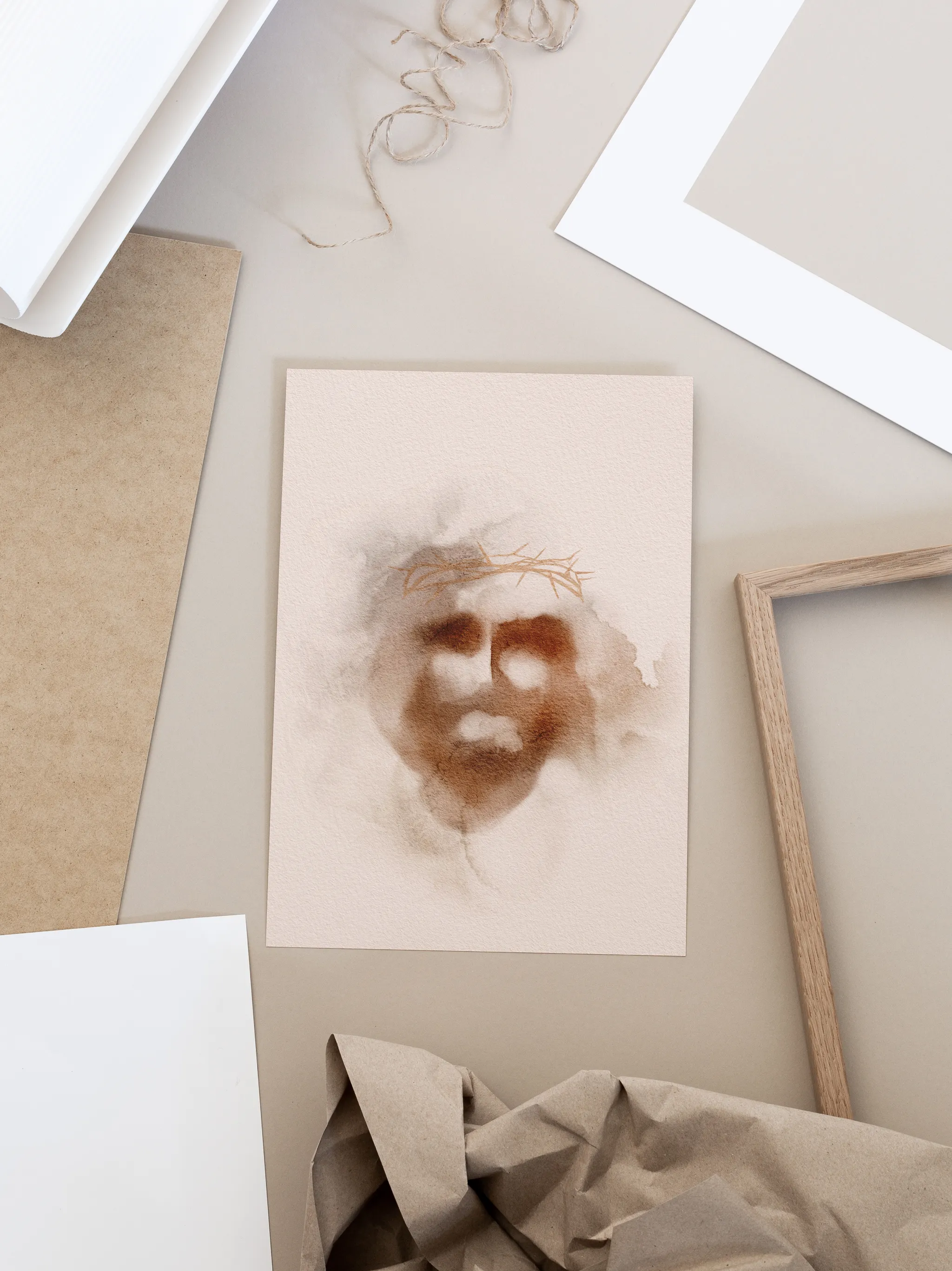 Jesus Crown of Thorns, shown as a print.