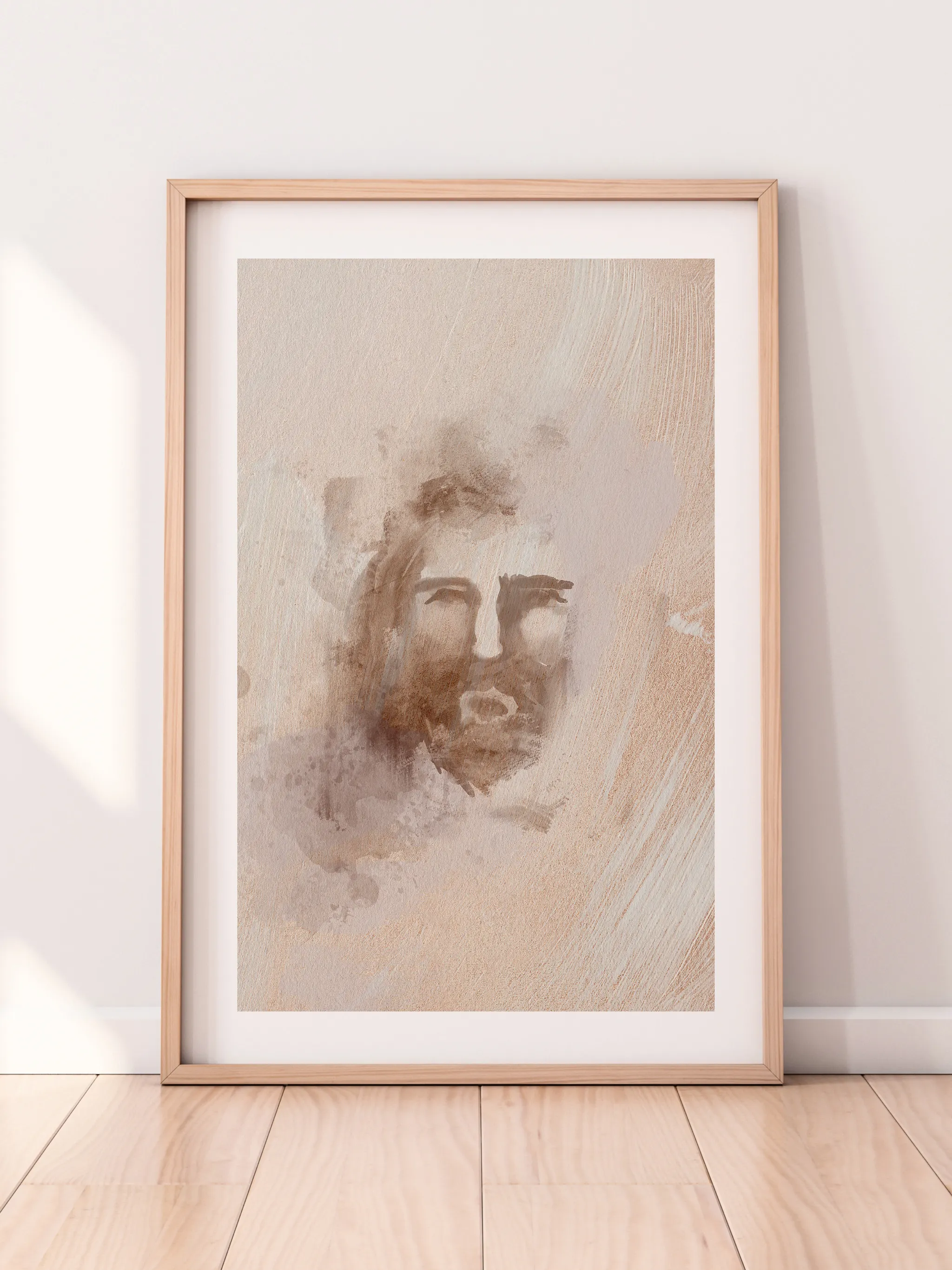 Jesus Portrait Watercolor IV, shown as a print.