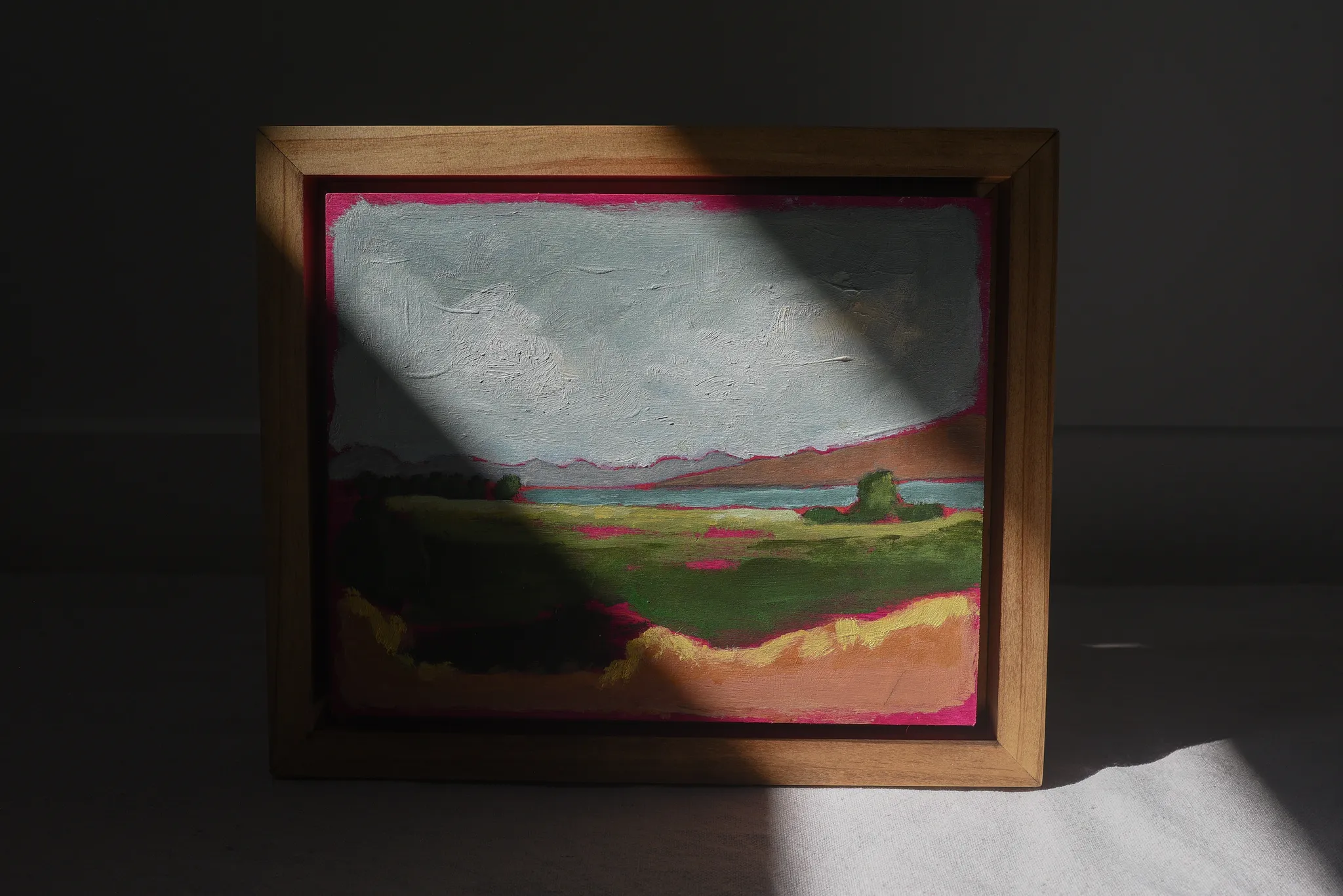 Lush Lake, view 2 of 9: the enchanting scene at Utah Lake during the evening, where a magenta underpainting subtly peeks through the lush tones.